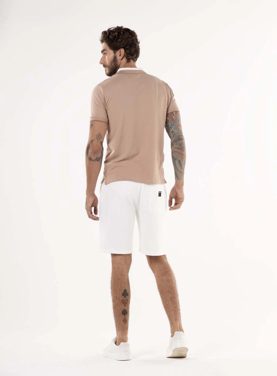 Camisa Polo Masculina Duo Color Bege Essencia Lcecci