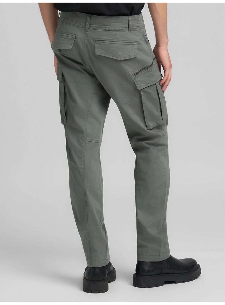 Calça Masculina Em Sarja Cargo Preto Lcecci