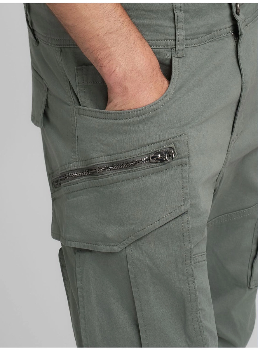 Calça Masculina Em Sarja Cargo Preto Lcecci