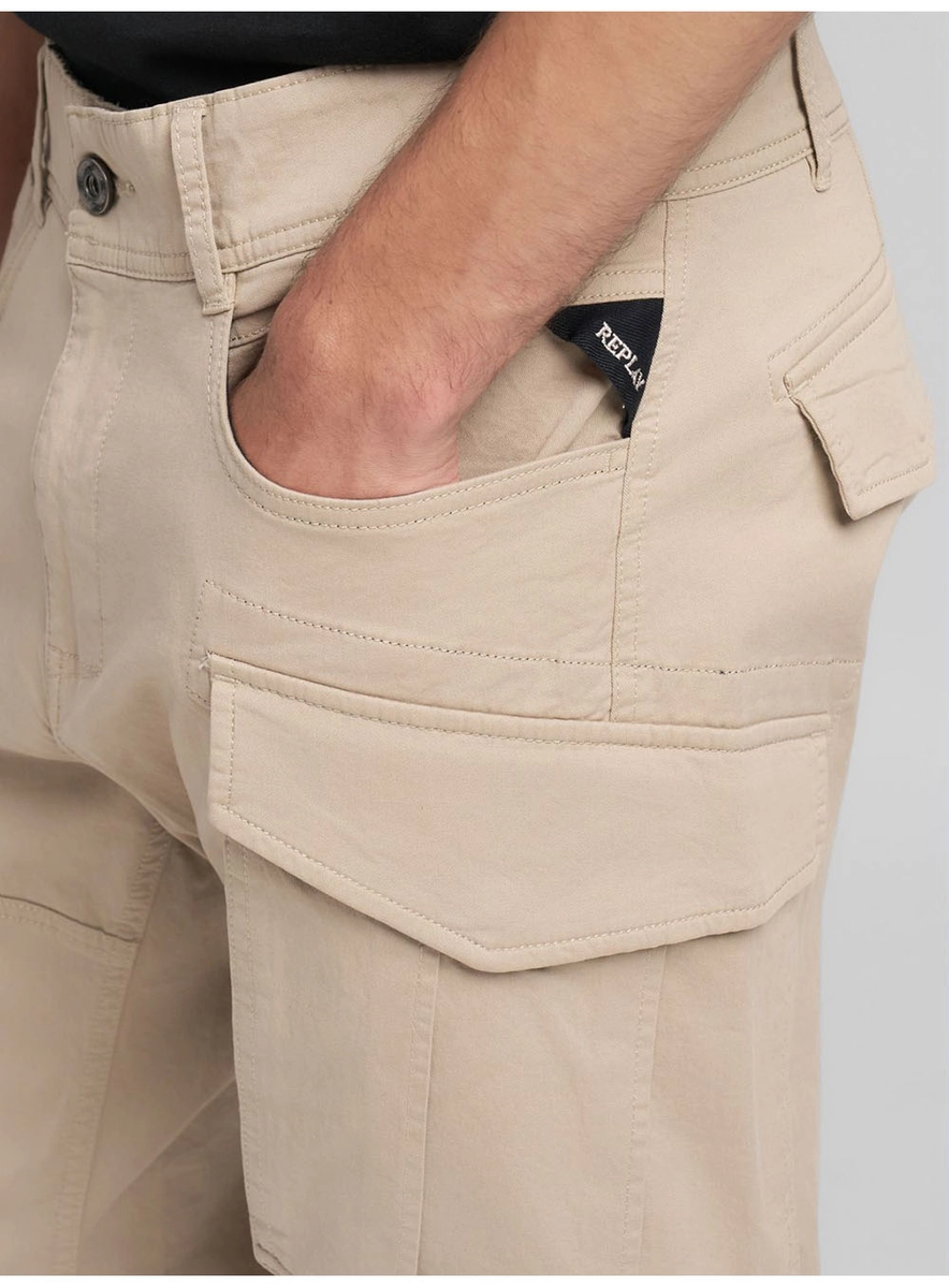 Calça Masculina Em Sarja Cargo Preto Lcecci