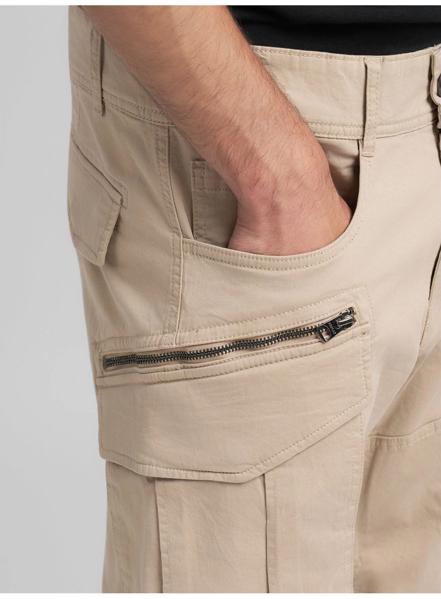 Calça Masculina Em Sarja Cargo Preto Lcecci
