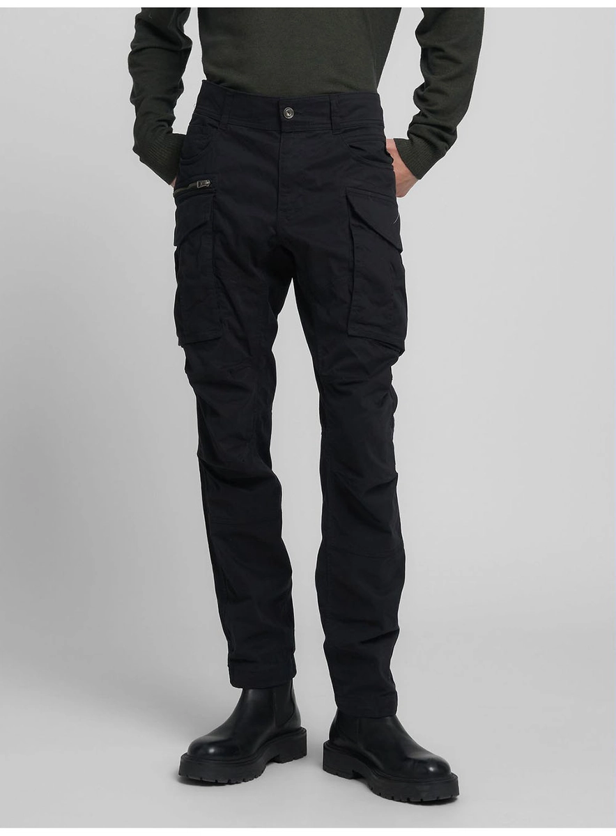 Calça Masculina Em Sarja Cargo Preto Replay