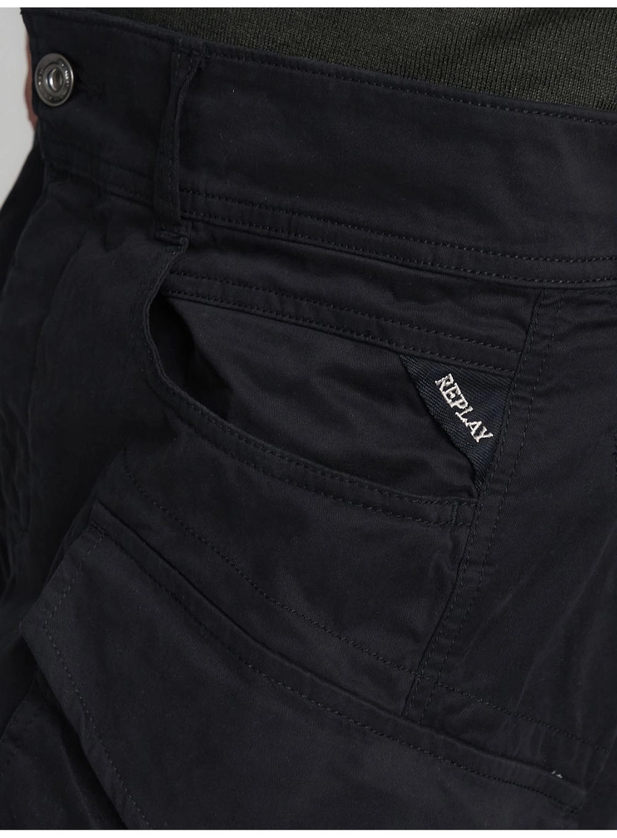 Calça Masculina Em Sarja Cargo Preto Lcecci