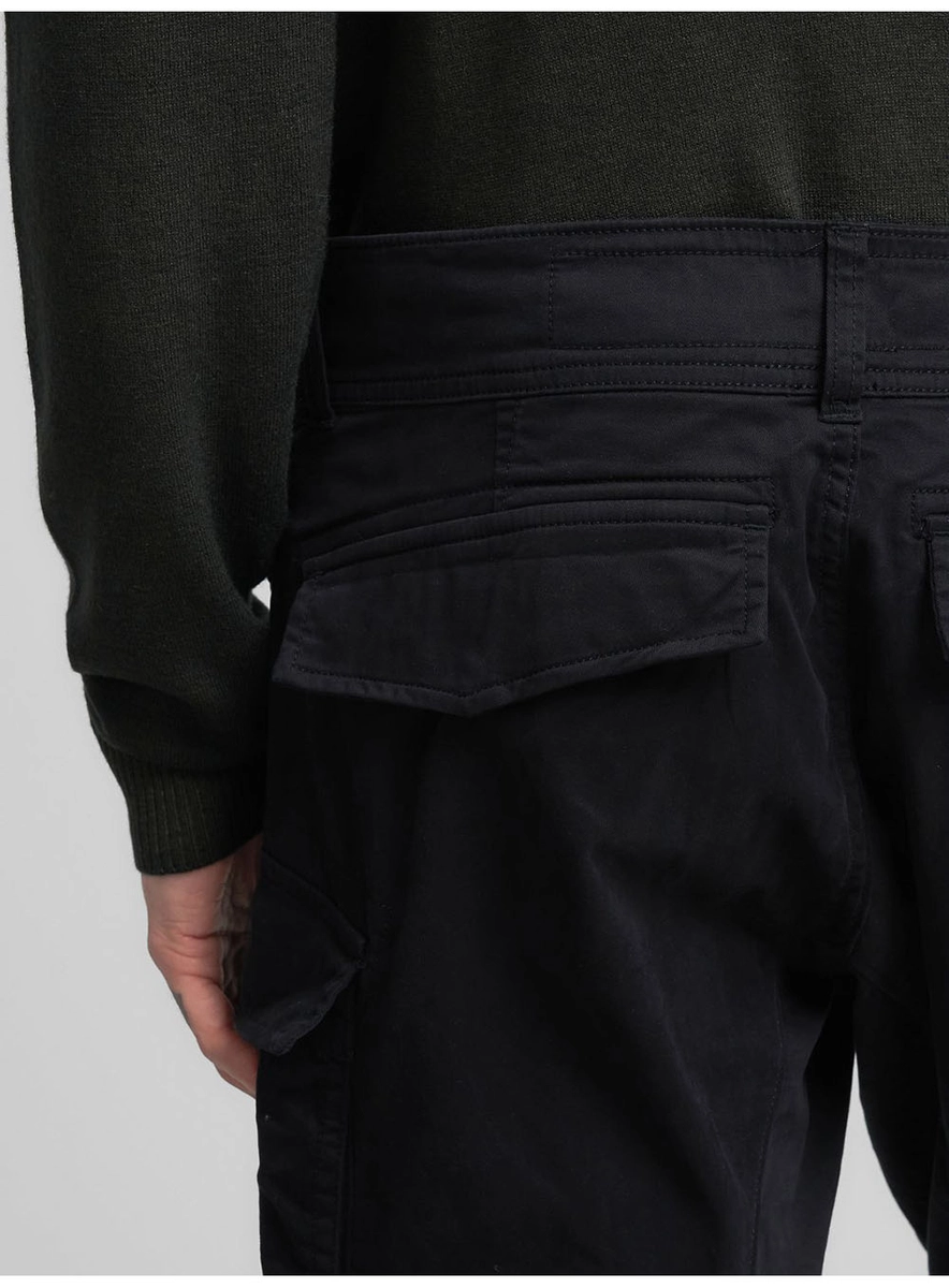 Calça Masculina Em Sarja Cargo Preto Lcecci