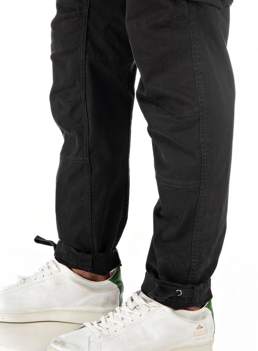Calça Masculina Em Sarja Cargo Preto Lcecci