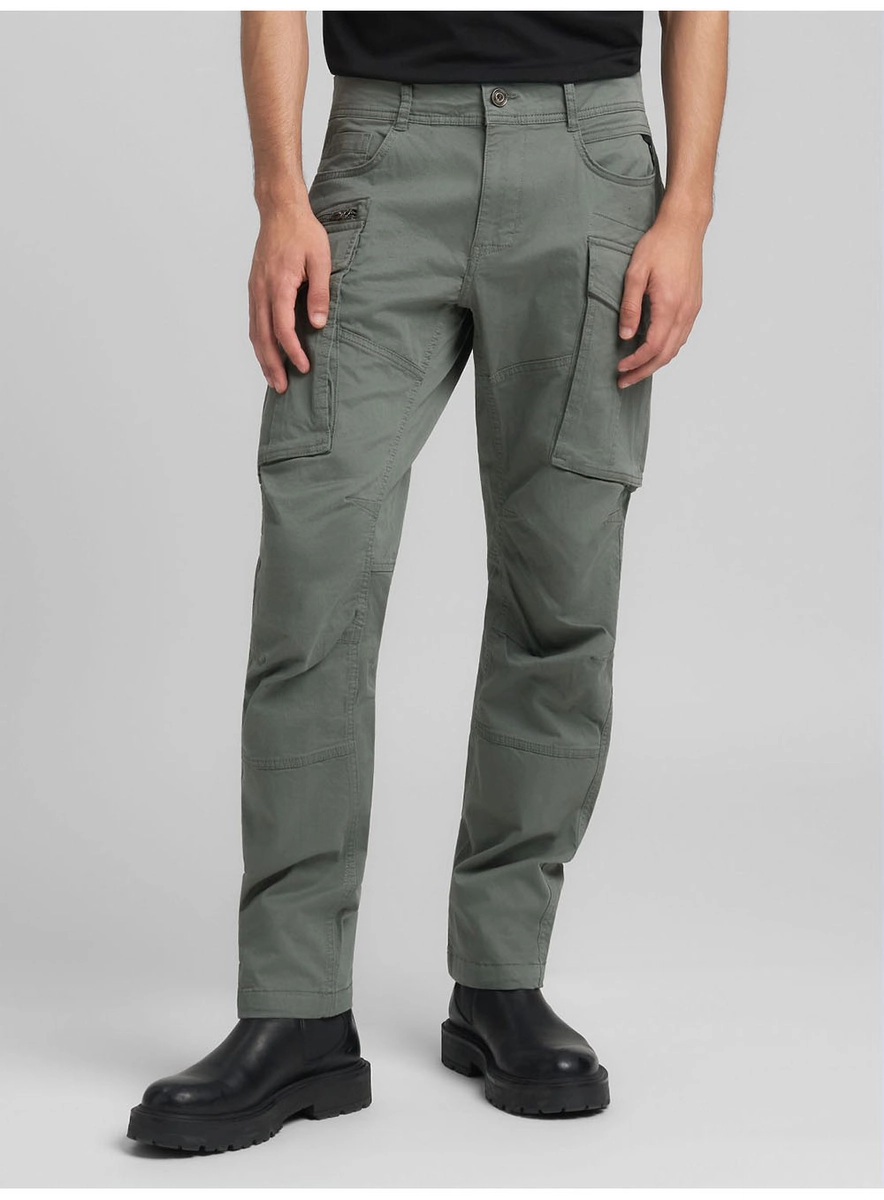 Calça Masculina Em Sarja Cargo Preto Replay