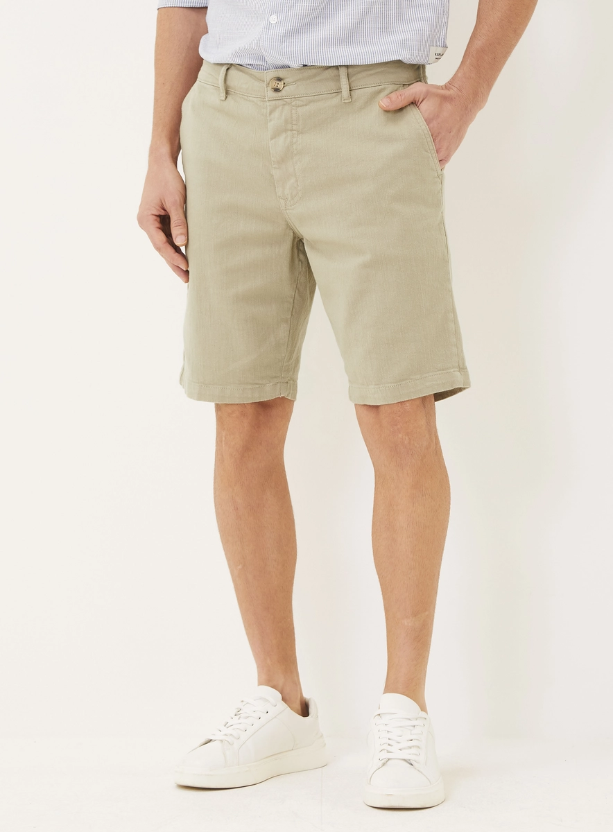Bermuda Sarja Masculina Alfaiataria Chino Bege Essencia Lcecci