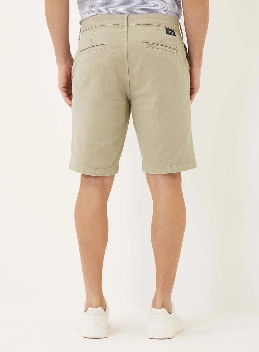 Bermuda Sarja Masculina Alfaiataria Chino Bege Essencia Lcecci