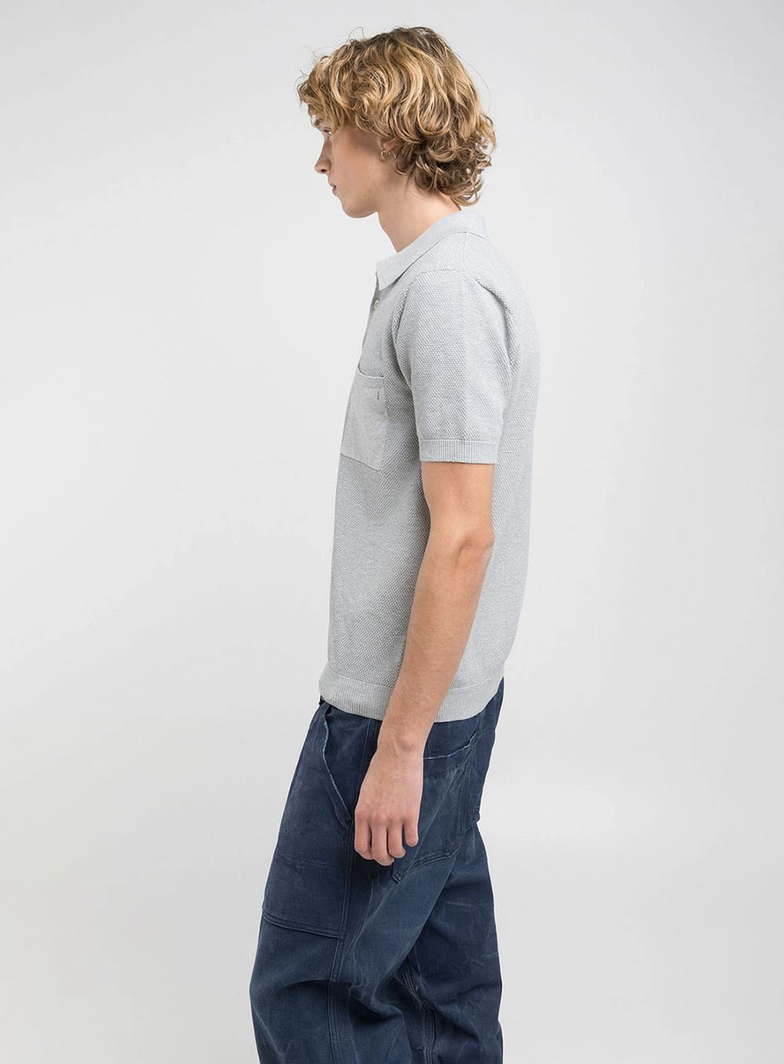 Polo Tricô Com Bolso Azul Lcecci