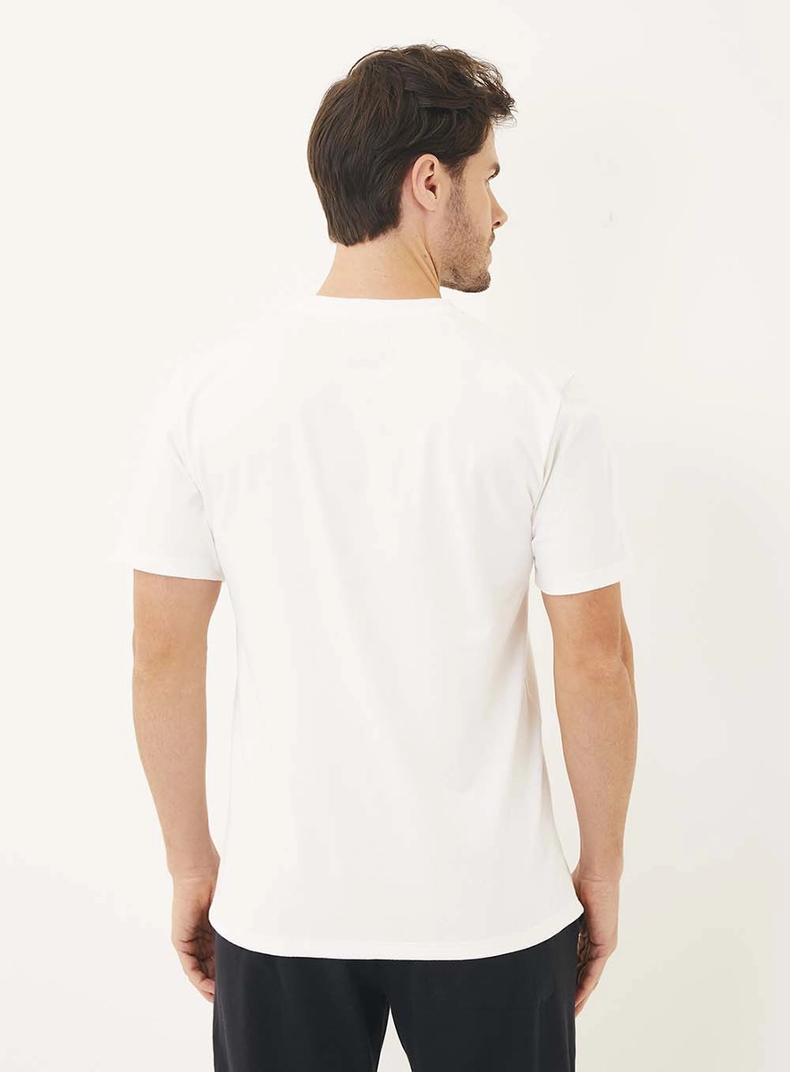 Camiseta Masculina Regular Com Detalhes Frontais Off Shell Lcecci