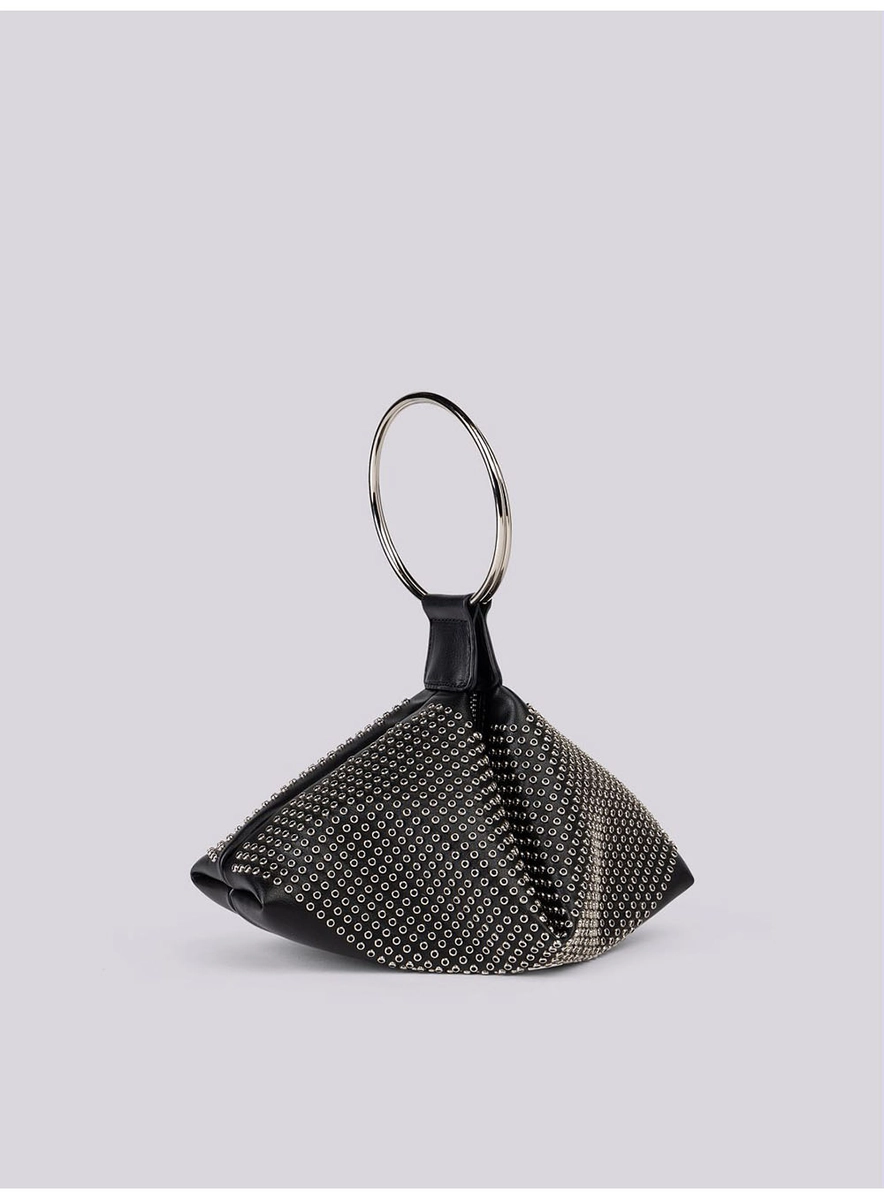 Bolsa Média Alça Em Argolas Preto Lcecci
