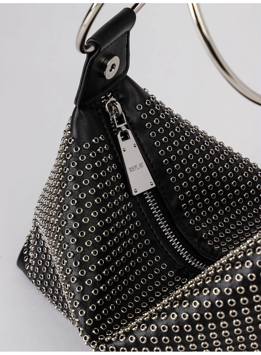 Bolsa Média Alça Em Argolas Preto Lcecci