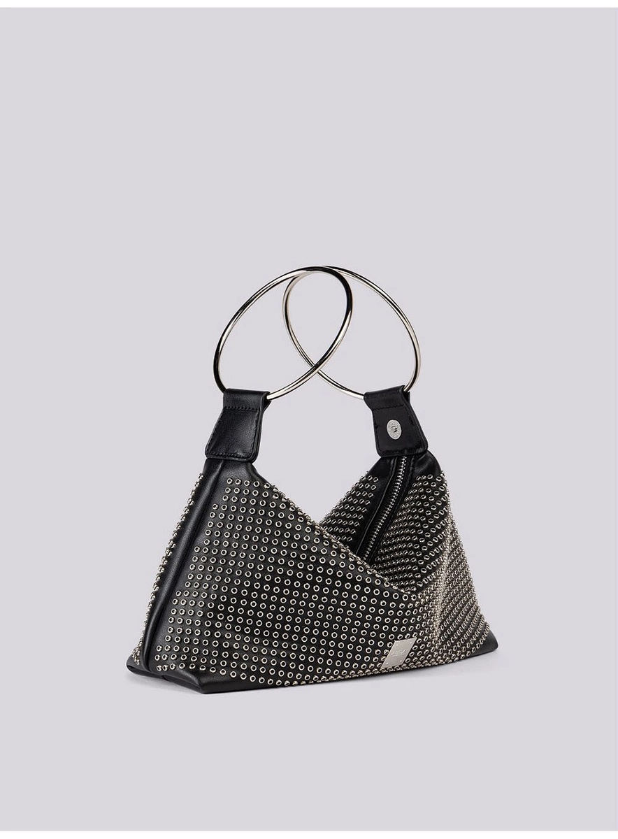 Bolsa Média Alça Em Argolas Preto Lcecci