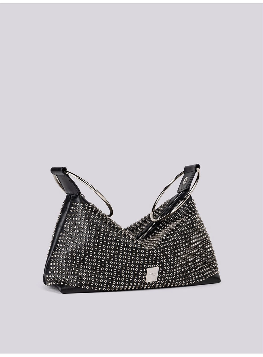 Bolsa Média Alça Em Argolas Preto Lcecci