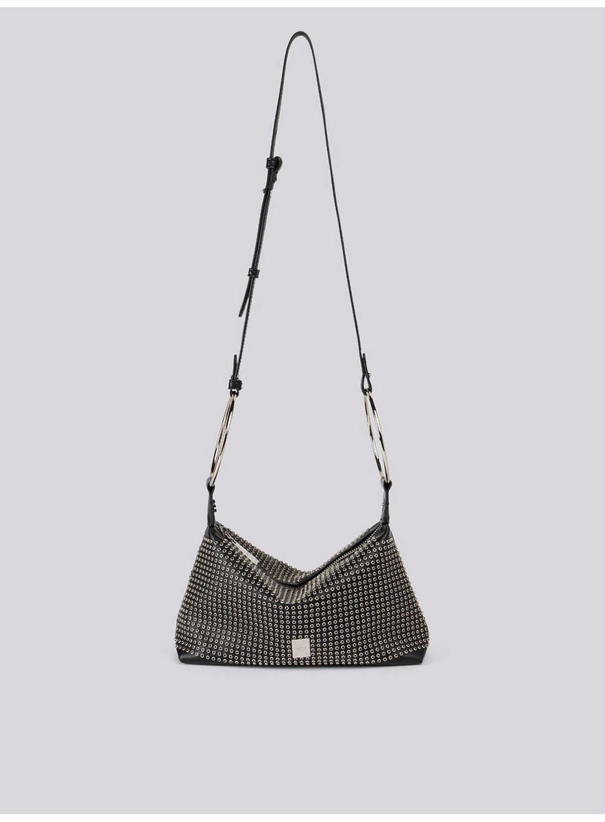Bolsa Média Alça Em Argolas Preto Lcecci