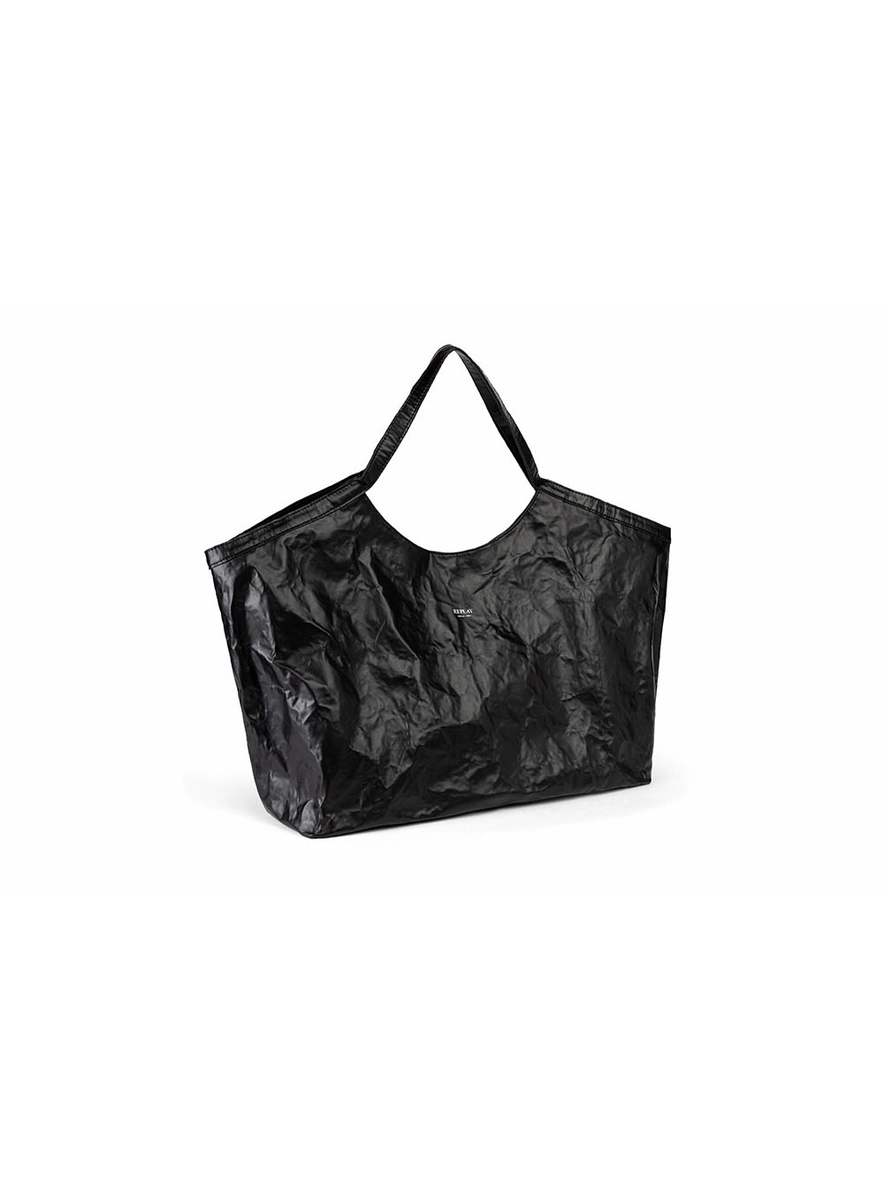 Bolsa Maxi Com Textura Preto Lcecci
