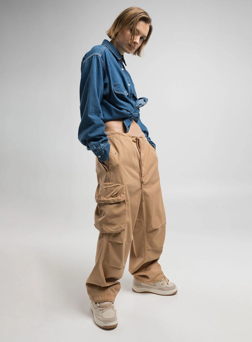 Calça Cargo Feminina Marrom Torkati Lcecci