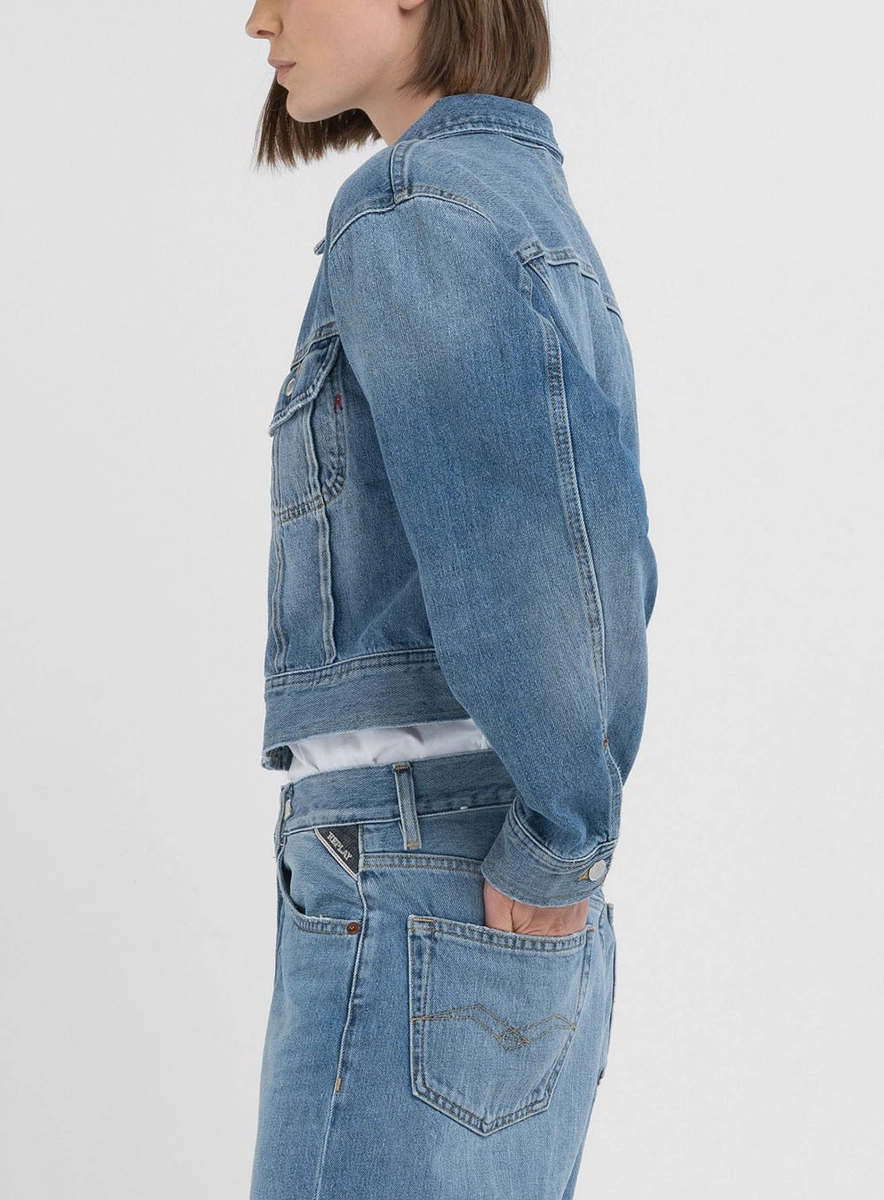 Jaqueta Feminina Jeans Índigo Médio Lcecci