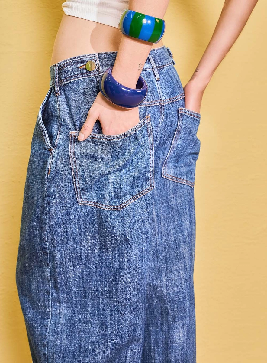 Calça Jeans Comfort Com Lavagem Estruturada Índigo Souisy