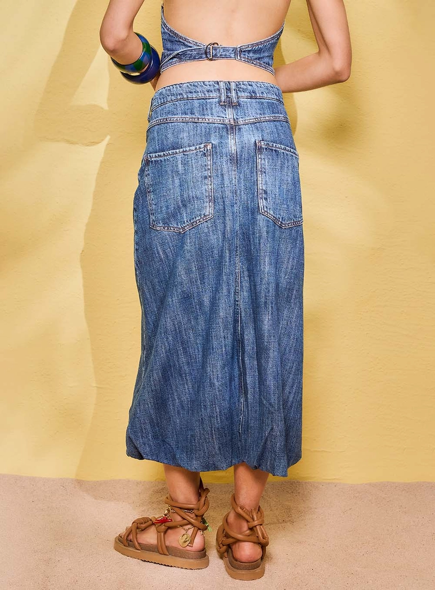 Saia Jeans Índigo Souisy