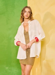 Camisa Over Com Bolso Frontal