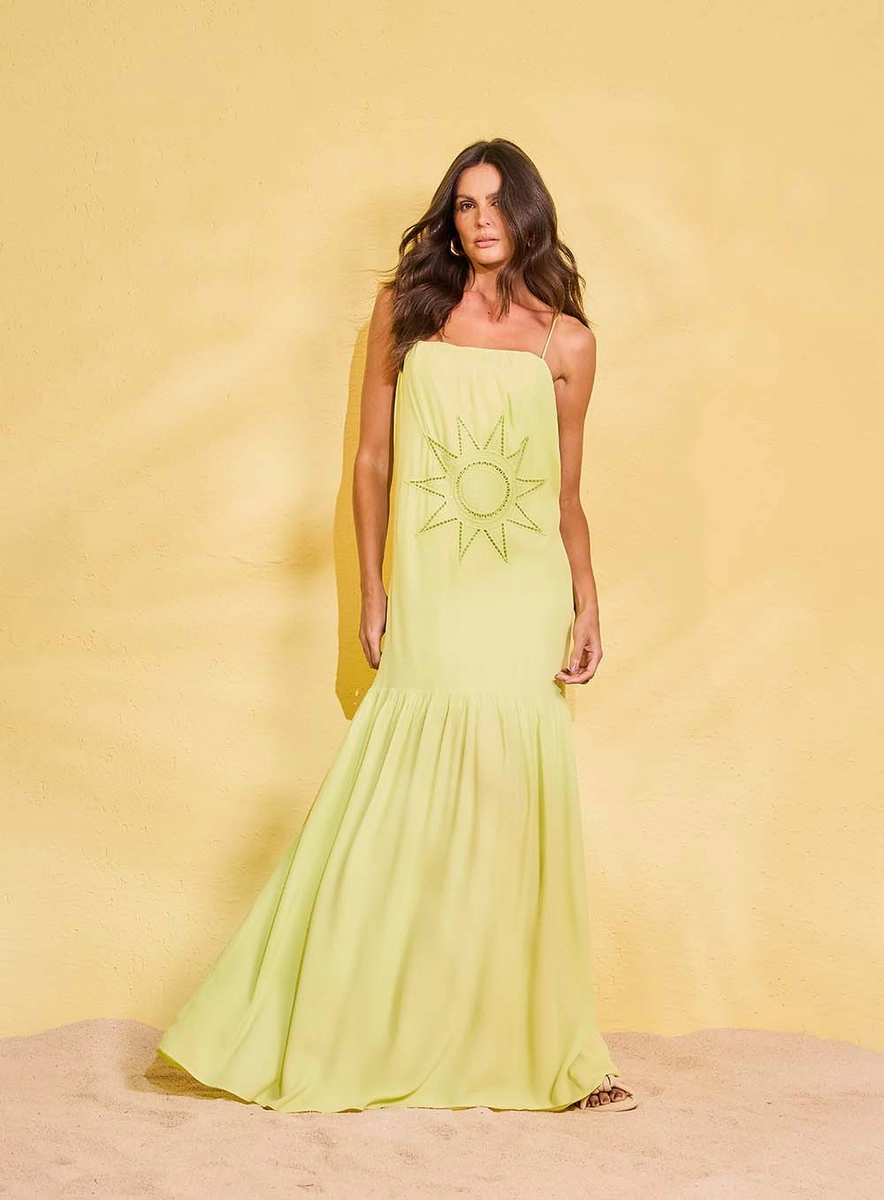 Vestido Bordado Verde Souisy