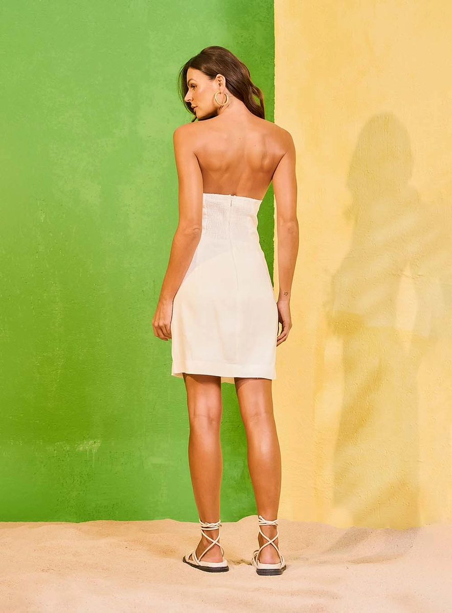 Vestido Curto Tomara Que Caia Com Detalhe Off Shell Souisy