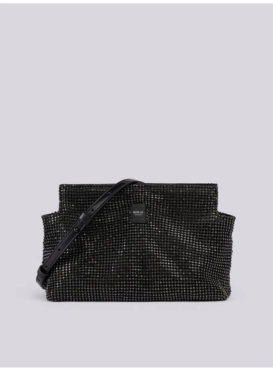 Bolsa De Mão Com Brilho Preto Lcecci