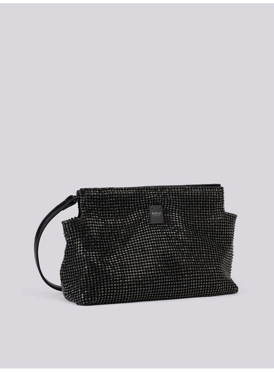 Bolsa De Mão Com Brilho Preto Lcecci