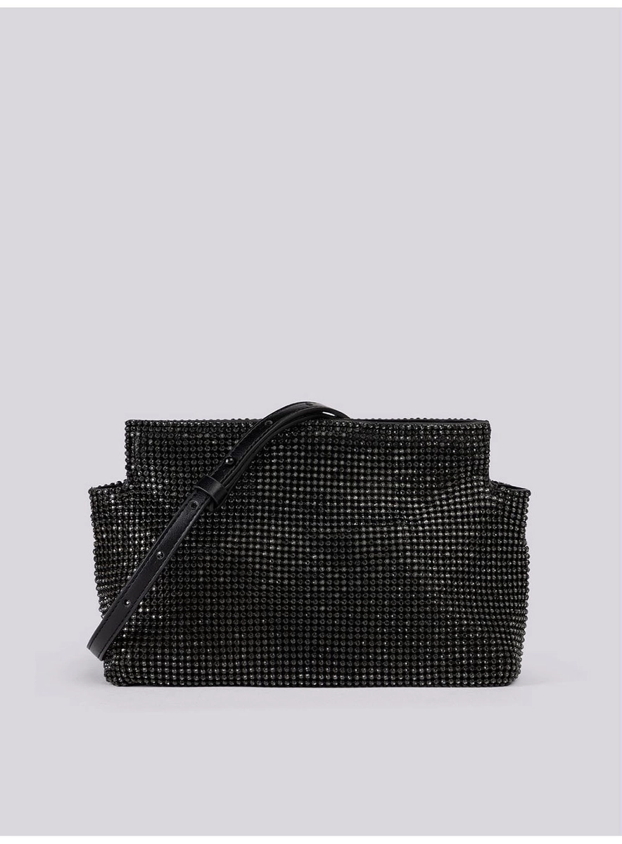 Bolsa De Mão Com Brilho Preto Lcecci