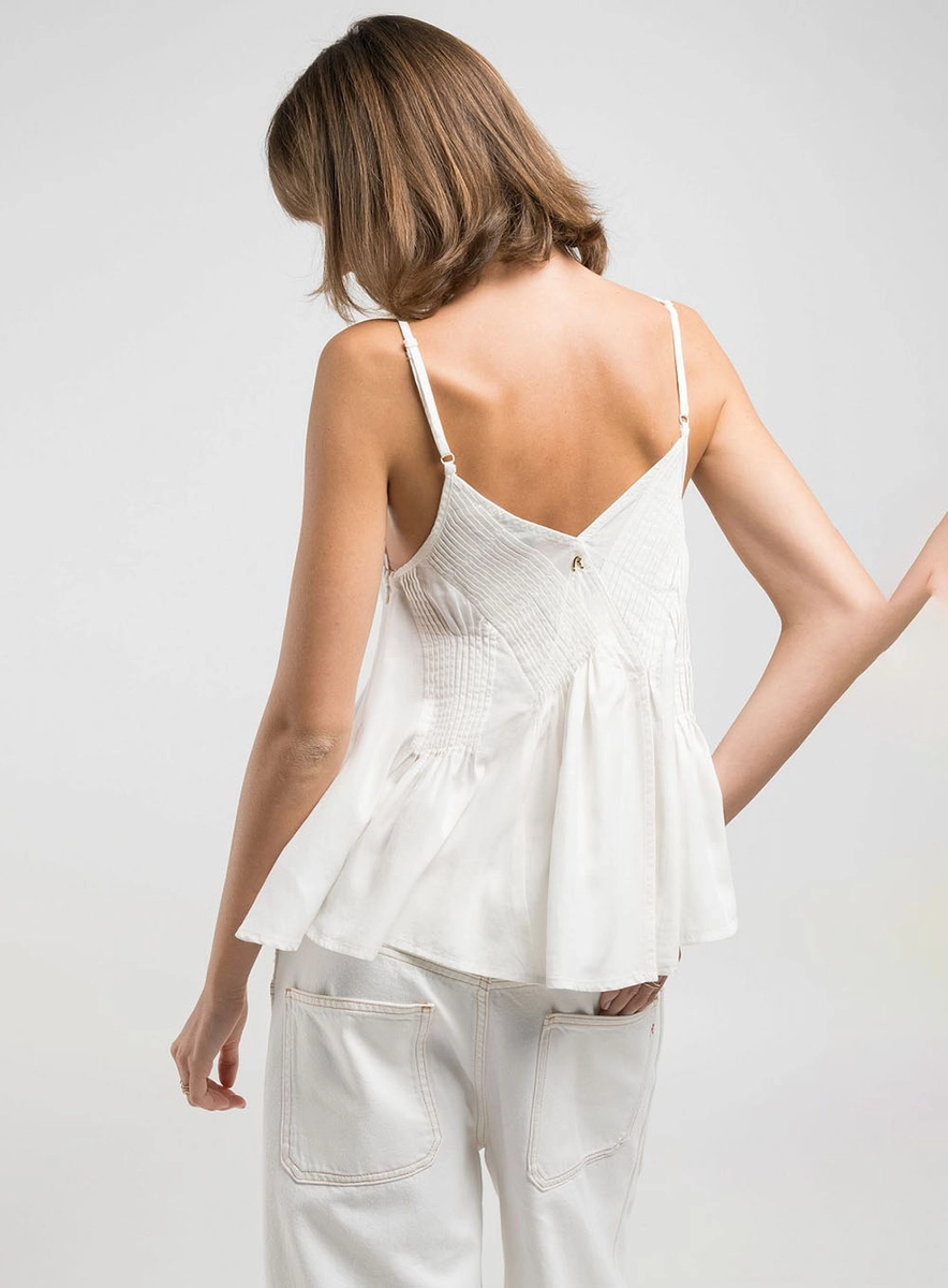 Blusa Decote V Em Linho Preto Lcecci