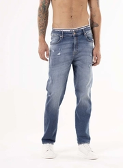 Calça Jeans Sandot Relaxed Tapered Aged Blue