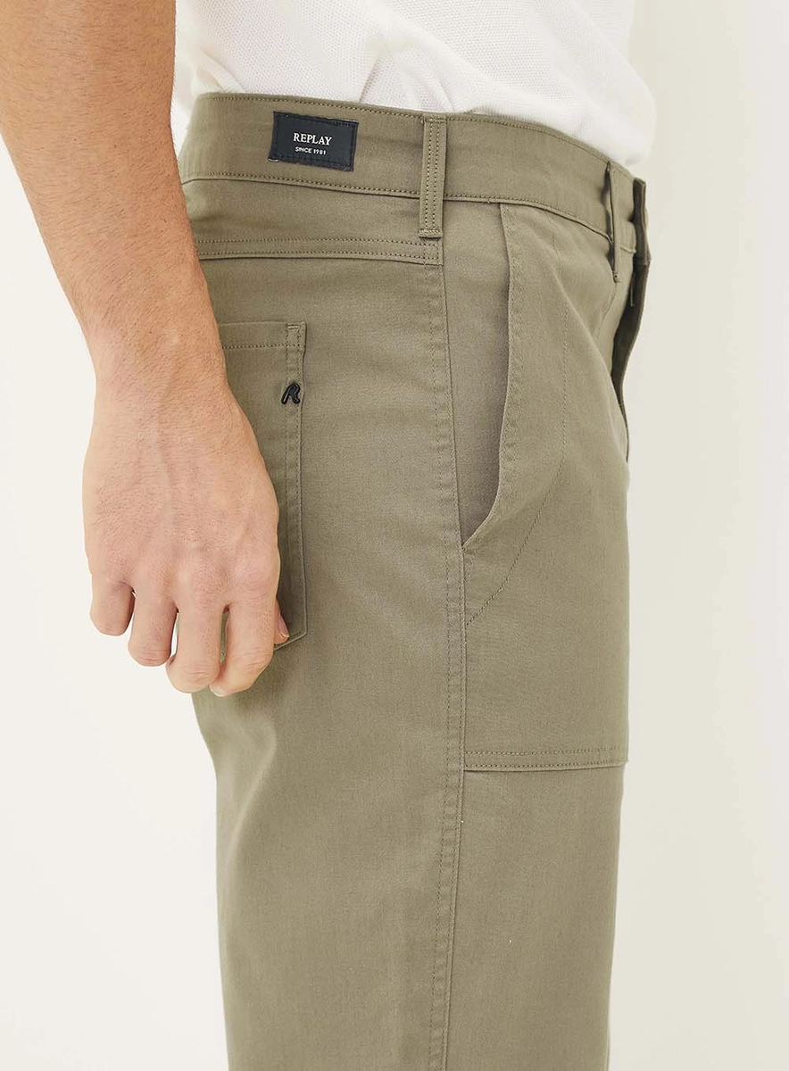Calça Sarja Masculina Utilitária Relaxed Bege Essencia Lcecci