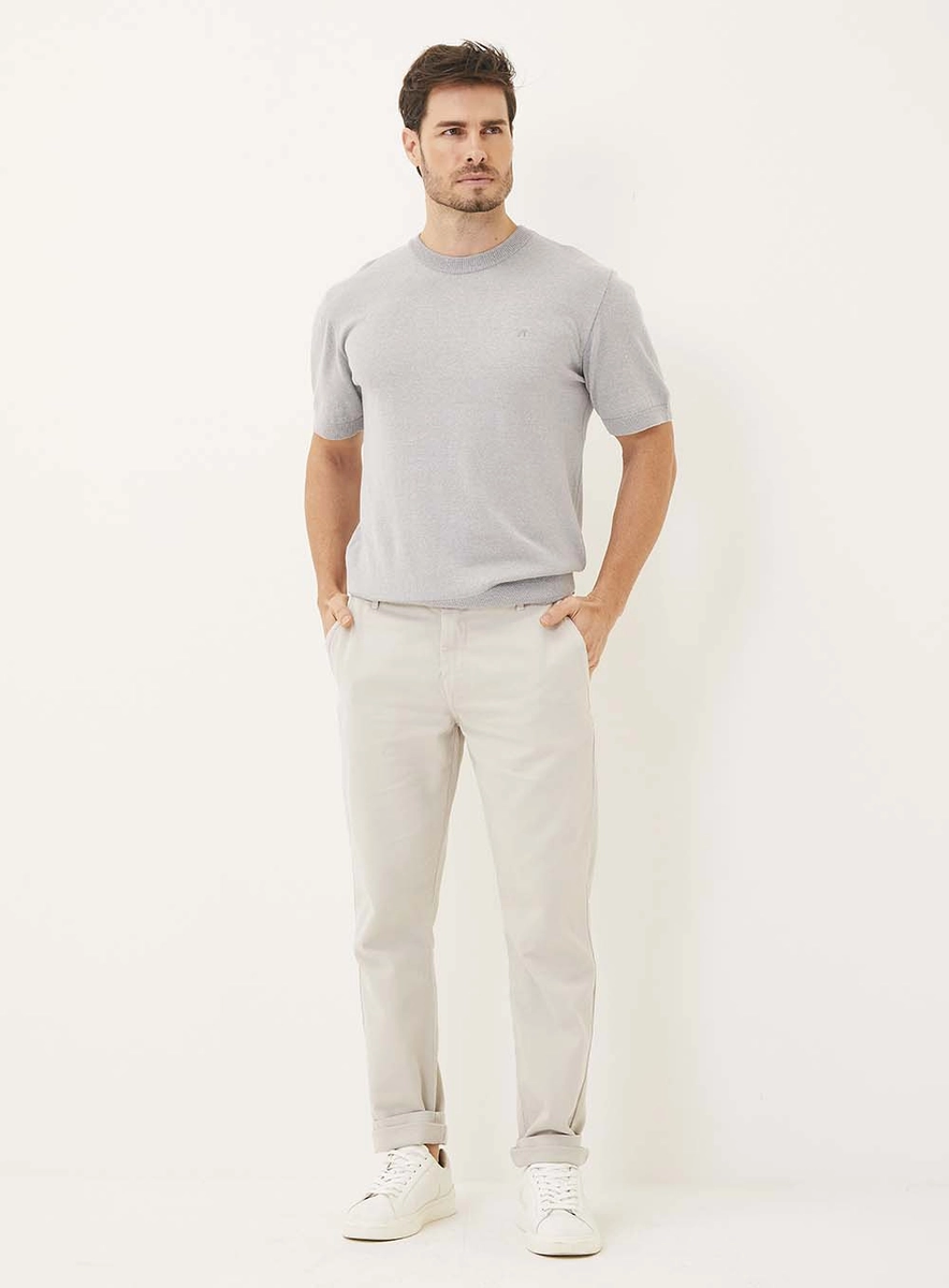 Calça Sarja Masculina Chino Cinza Piedra Lcecci