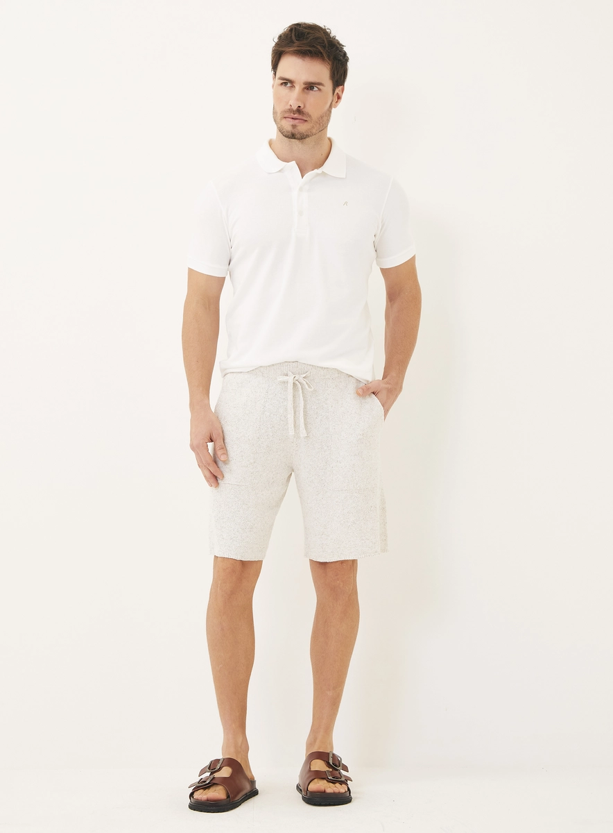 Bermuda Tricot Masculina Regular Cinza Piedra Lcecci