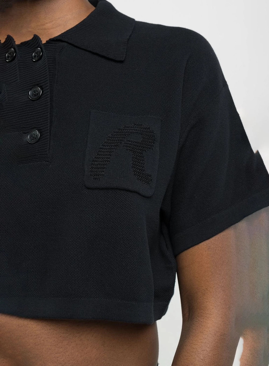 Polo Retilinea  Feminino Replay Preto Lcecci