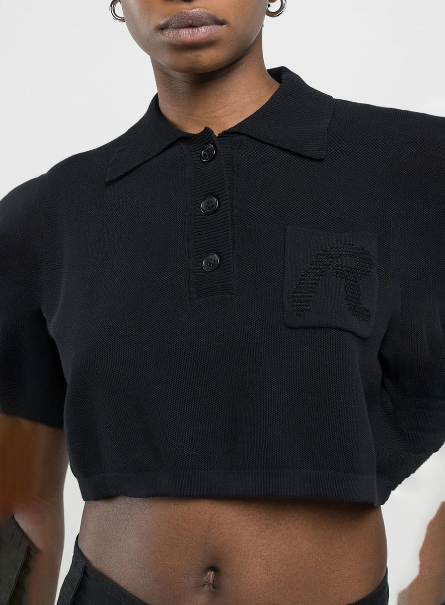 Polo Retilinea  Feminino Replay Preto Lcecci