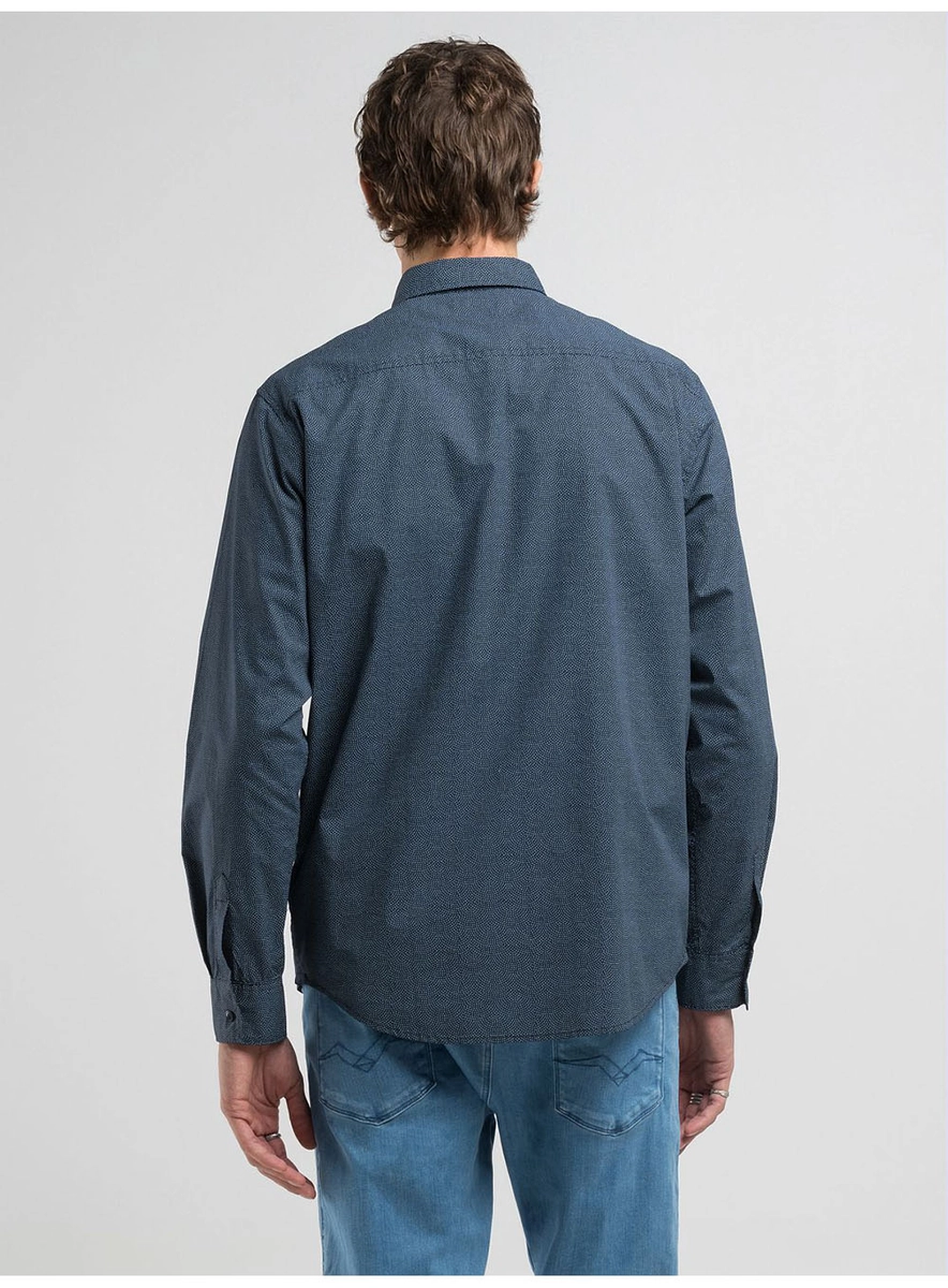 Camisa Manga Longa Full Print Wave Azul Lcecci