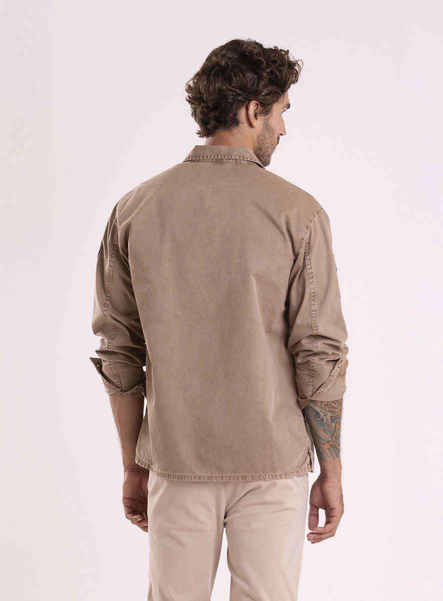 Parka Patches Com Bolsos Marrom Torkati Lcecci