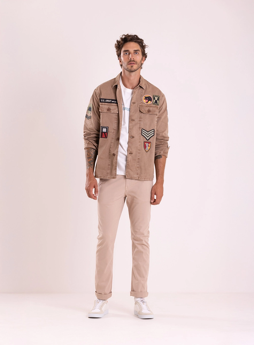 Parka Patches Com Bolsos Marrom Torkati Lcecci