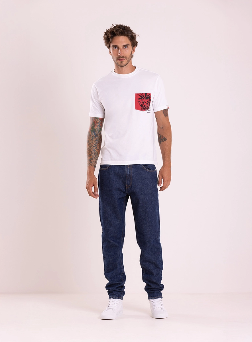 T-shirt Regular Com Bolso Estampado Off Shell Lcecci