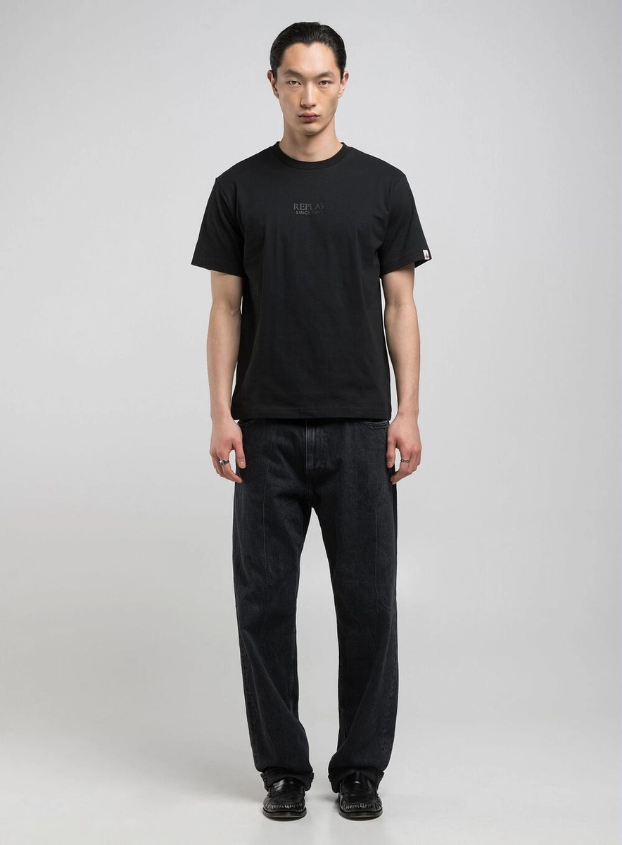 T-shirt Com Estampa Centro Preto Lcecci