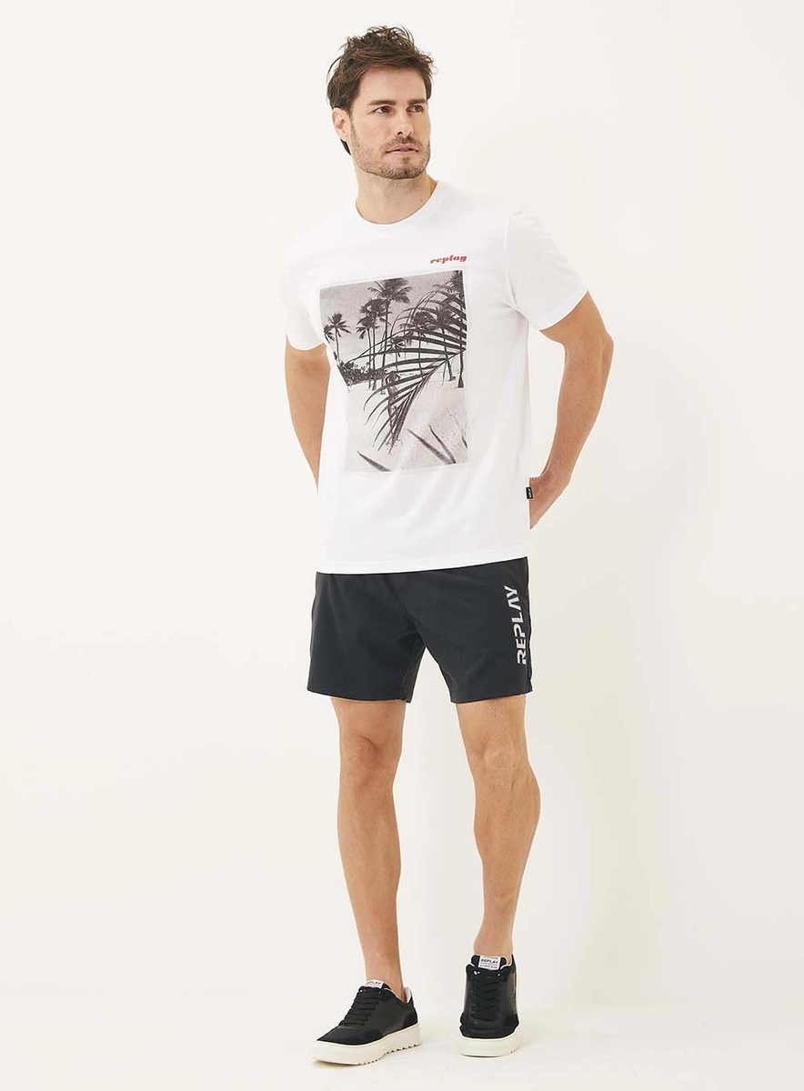 Camiseta Estampa Praia Branco Lcecci