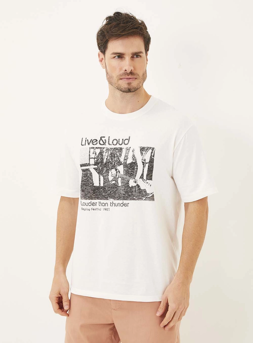 Camiseta Masculina Regular Estampada Off Shell Lcecci