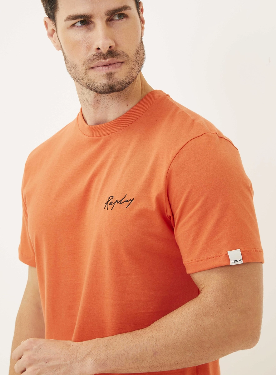 Camiseta Masculina Regular Básica Laranja Drew Lcecci