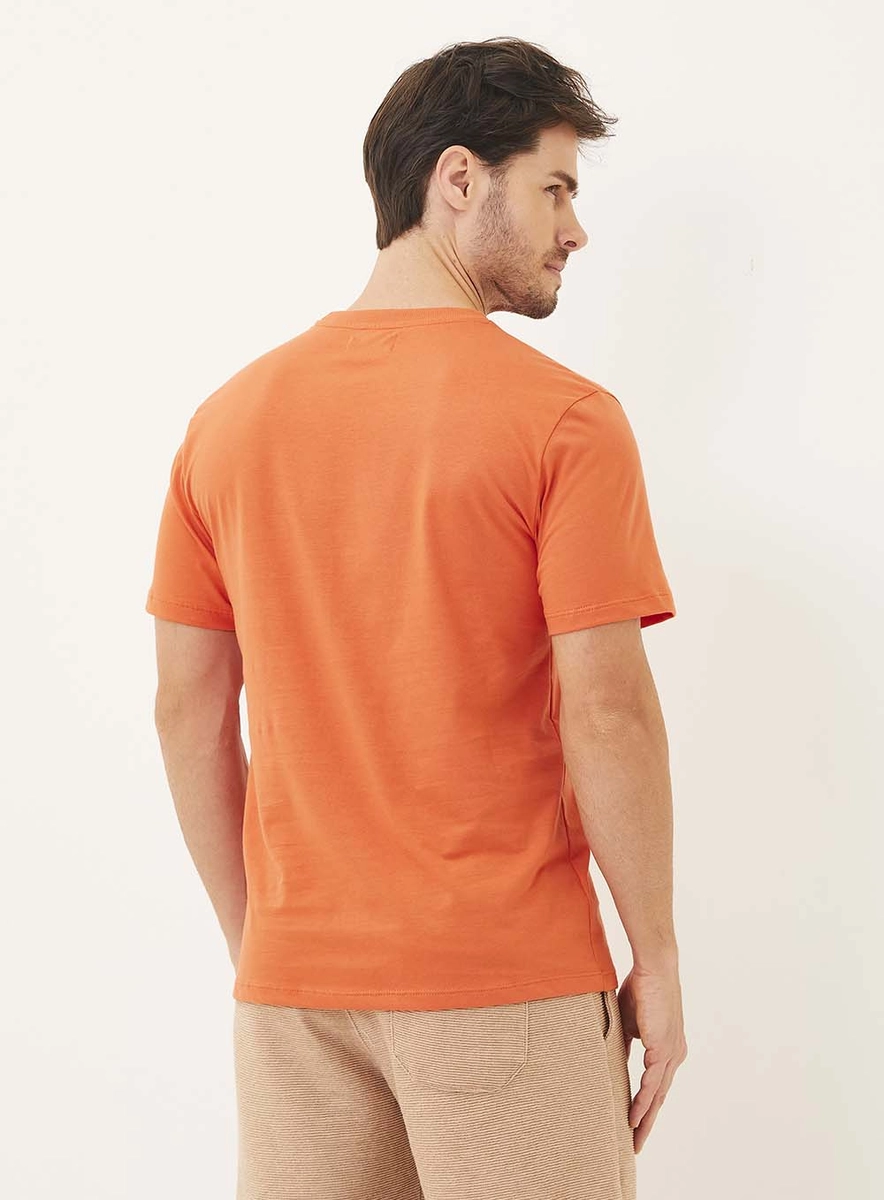Camiseta Masculina Regular Básica Laranja Drew Lcecci