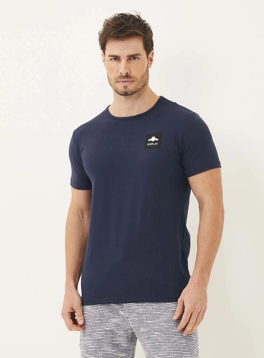 Camiseta Masculina Regular Slim Azul Lcecci