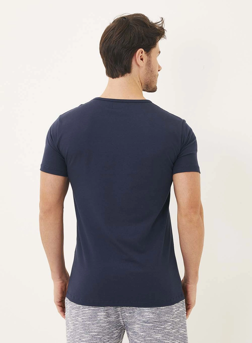 Camiseta Masculina Regular Slim Azul Lcecci