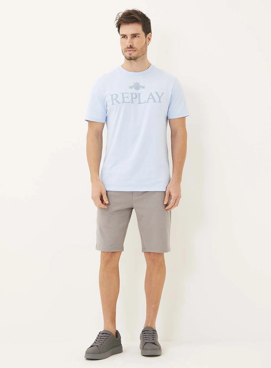Camiseta Masculina Regular Estampada Azul Lcecci