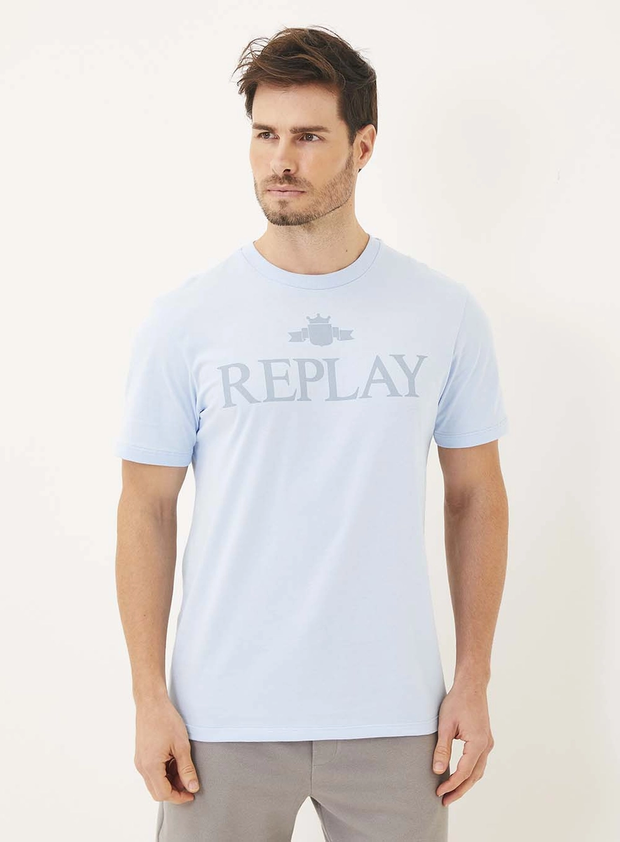Camiseta Masculina Regular Estampada Azul Lcecci